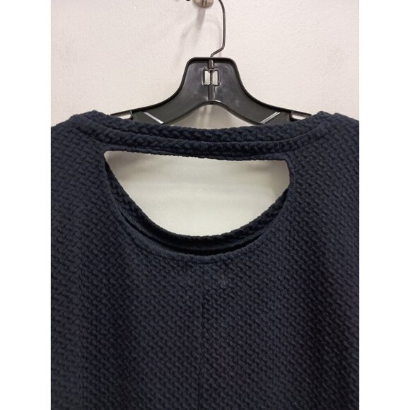 Anthropologie Deletta Womens Top Size Medium Black Textured  Boxy Cutout Back - Picture 8 of 8
